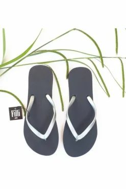 Women Filli London Naked Flip Flops - Silver On