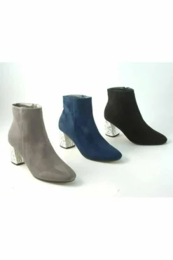 Women Glitz Shoes Celine Sabatine Glitter Heel Suede Ankle Boot