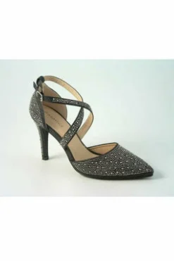 Women Glitz Shoes Clora Sabatine Diamante Strapped Court Shoe