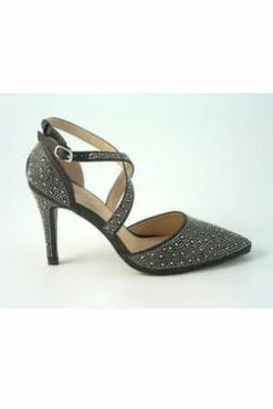 Women Glitz Shoes Clora Sabatine Diamante Strapped Court Shoe