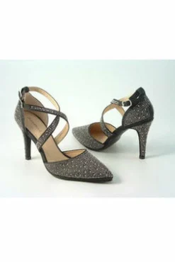 Women Glitz Shoes Clora Sabatine Diamante Strapped Court Shoe