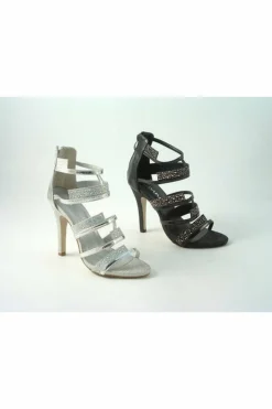 Women Glitz Shoes Ginny Divine Diamante Caged Strap Sandals