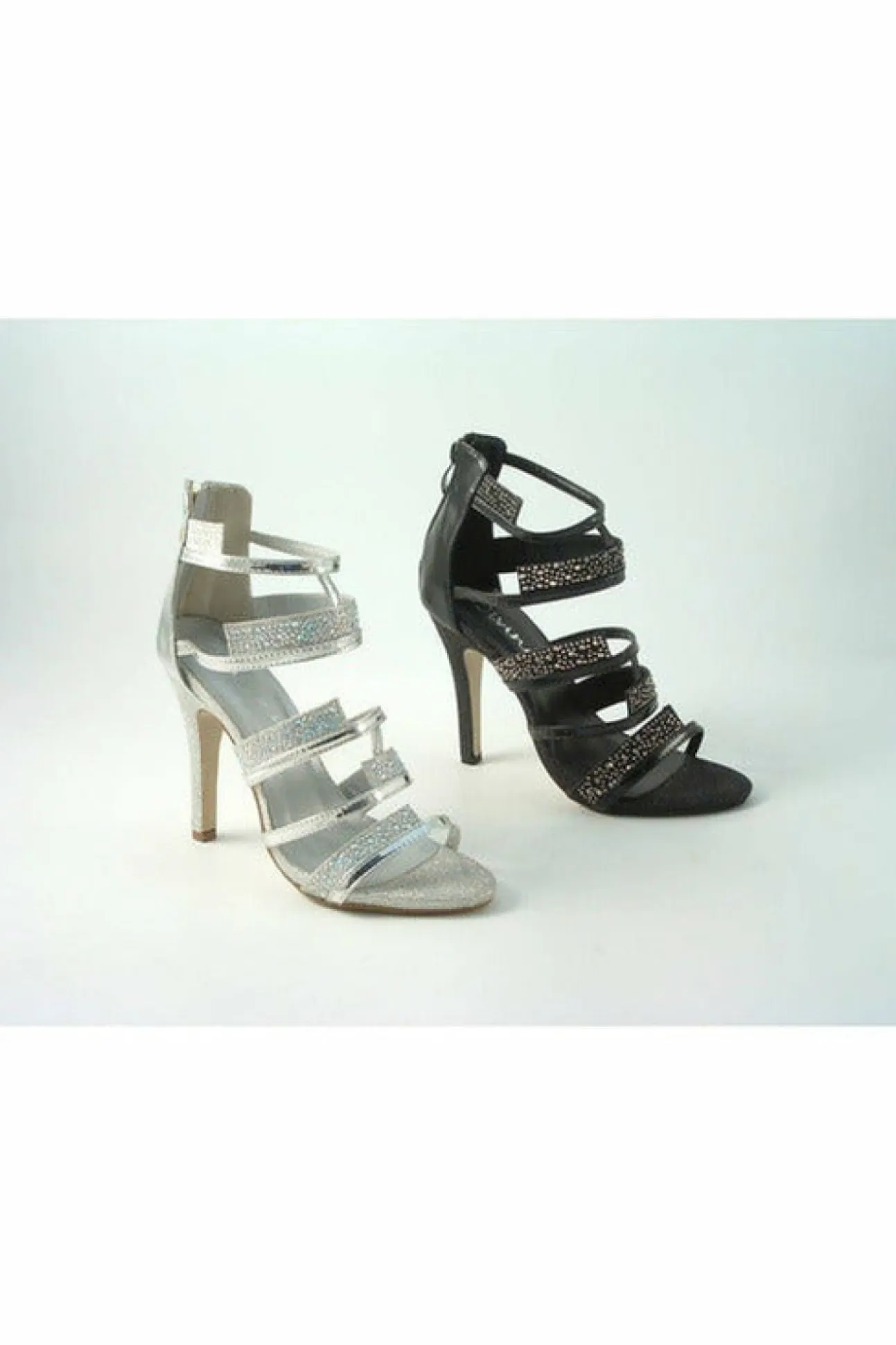 Women Glitz Shoes Ginny Divine Diamante Caged Strap Sandals