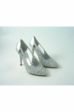 Women Glitz Shoes Glimmer Glamour N Glitz Metallic Open Side Shoe