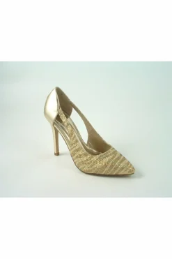 Women Glitz Shoes Glimmer Glamour N Glitz Metallic Open Side Shoe
