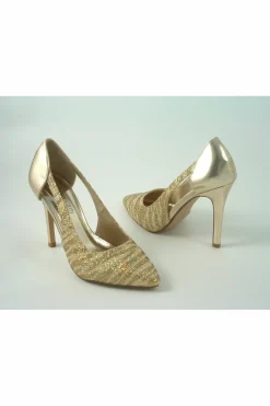 Women Glitz Shoes Glimmer Glamour N Glitz Metallic Open Side Shoe
