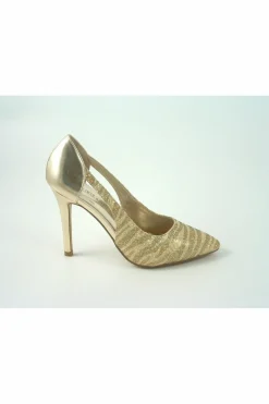 Women Glitz Shoes Glimmer Glamour N Glitz Metallic Open Side Shoe