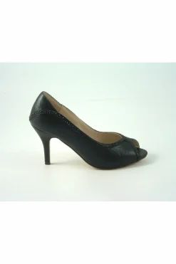 Women Glitz Shoes Kylo Diamante Metallic Peep Toe Court Shoe