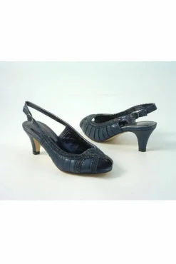 Women Glitz Shoes Leona Sabatine Diamante Metallic Peep Toe Shoe