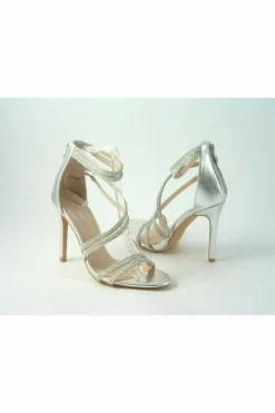 Women Glitz Shoes Miley Divine Doubled Strap Diamante Sandals