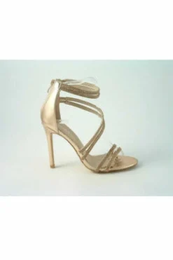 Women Glitz Shoes Miley Divine Doubled Strap Diamante Sandals