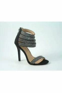 Women Glitz Shoes Ora Divine Diamante Faux Suede Heeled Sandal