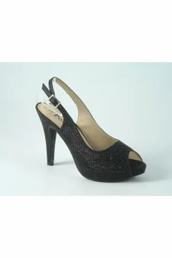 Women Glitz Shoes Posh ‘Jess' Peep Toe Court Shoe
