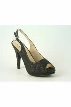 Women Glitz Shoes Posh ‘Jess' Peep Toe Court Shoe