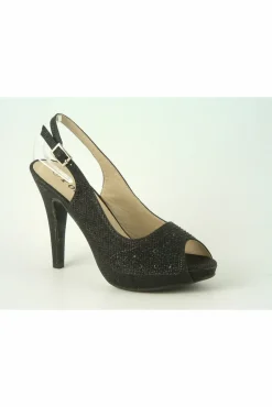 Women Glitz Shoes Posh ‘Jess' Peep Toe Court Shoe