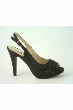 Women Glitz Shoes Posh ‘Jess' Peep Toe Court Shoe