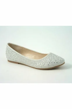 Women Glitz Shoes Ricci Divine Diamante Flat Ballerina Shoes