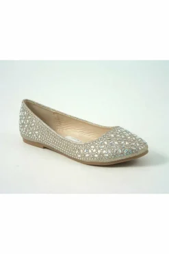 Women Glitz Shoes Ricci Divine Diamante Flat Ballerina Shoes