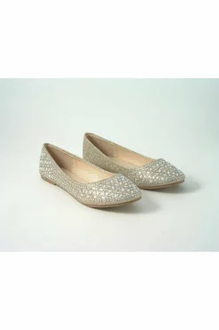 Women Glitz Shoes Ricci Divine Diamante Flat Ballerina Shoes