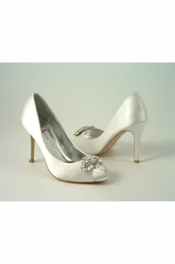 Women Glitz Shoes Rosalie Diamante Satin High Heel Shoe