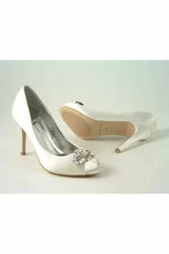 Women Glitz Shoes Rosalie Diamante Satin High Heel Shoe