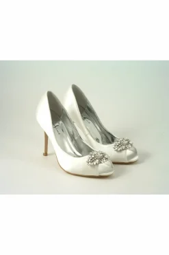 Women Glitz Shoes Rosalie Diamante Satin High Heel Shoe