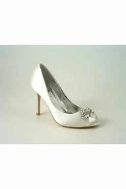 Women Glitz Shoes Rosalie Diamante Satin High Heel Shoe