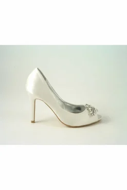 Women Glitz Shoes Rosalie Diamante Satin High Heel Shoe