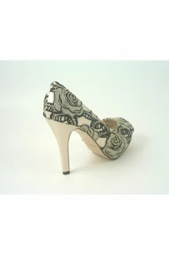 Women Glitz Shoes Sabatine Coco Peep Toe Platform Shoe Gold Black