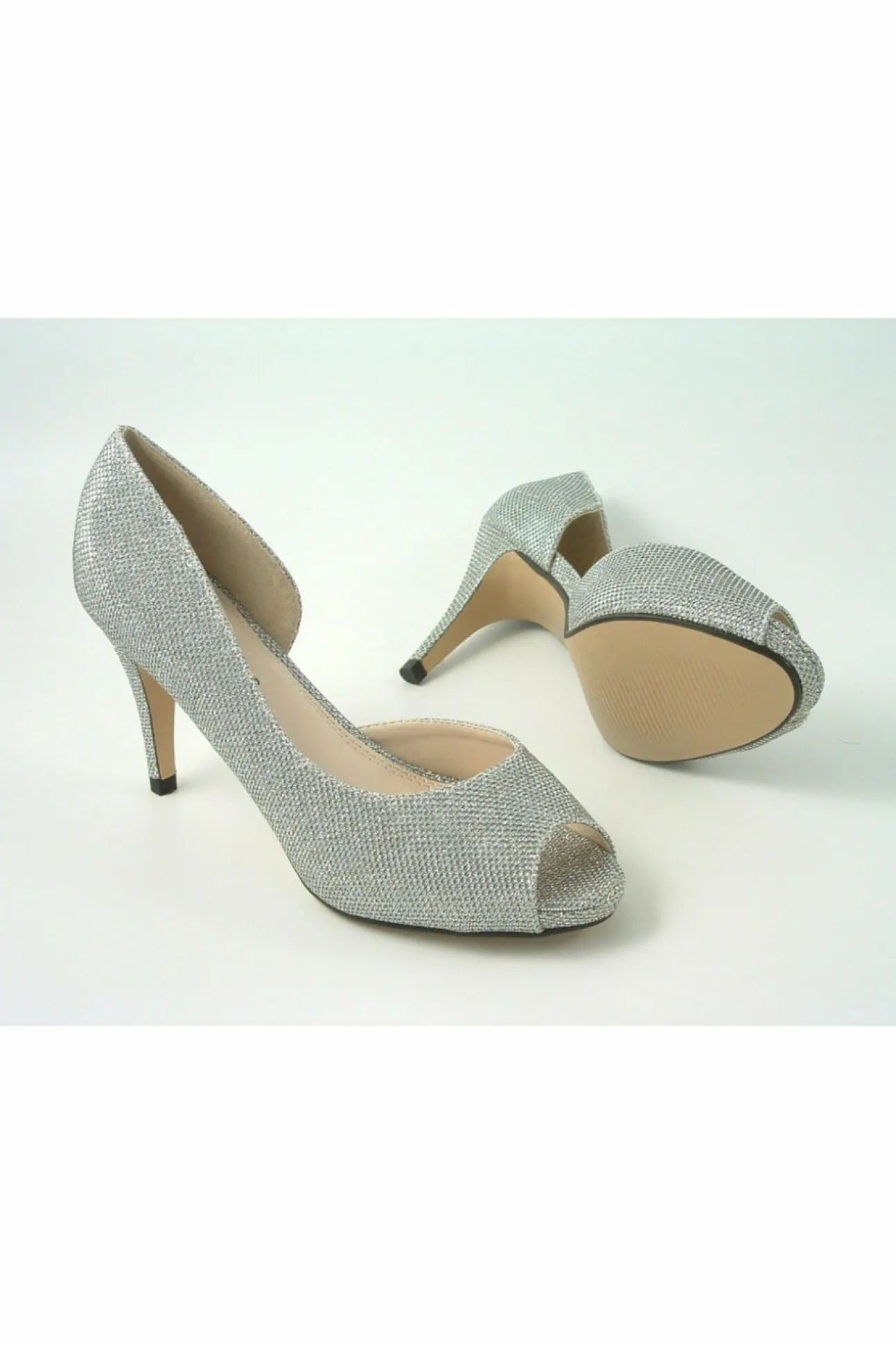 Women Glitz Shoes Sabatine Mid Heel Peep Toe - 31438