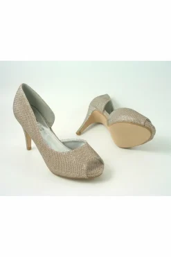Women Glitz Shoes Sabatine Mid Heel Peep Toe - 31438