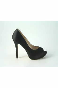 Women Glitz Shoes Sabatine Satin Platform Heels With Peep Toe