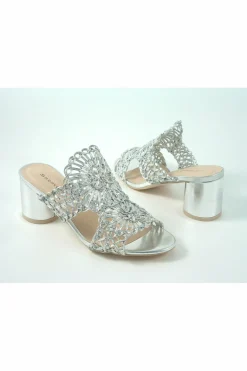 Women Glitz Shoes Tianna Sabatine Interweave Peep Toe Sandal