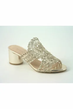 Women Glitz Shoes Tianna Sabatine Interweave Peep Toe Sandal