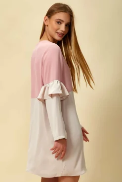 Women Hoxton Gal Colour Block Top With Frill Sleeve White Blossom
