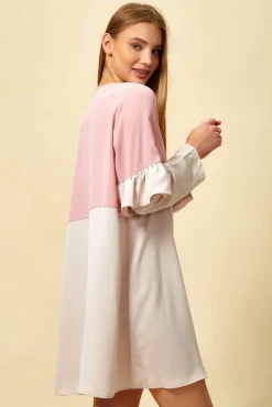 Women Hoxton Gal Colour Block Top With Frill Sleeve White Blossom