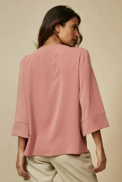Women Hoxton Gal Layered Top 3/4 Sleeve With Necklace