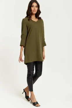 Women Hoxton Gal Oversized Detailed Sleeves V Neck Tunic In