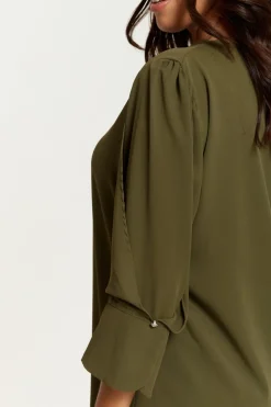Women Hoxton Gal Oversized Detailed Sleeves V Neck Tunic In