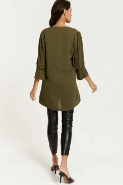 Women Hoxton Gal Oversized Detailed Sleeves V Neck Tunic In
