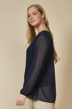 Women Hoxton Gal Oversized Pleated Top With Tulle