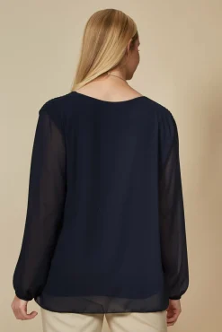 Women Hoxton Gal Oversized Pleated Top With Tulle