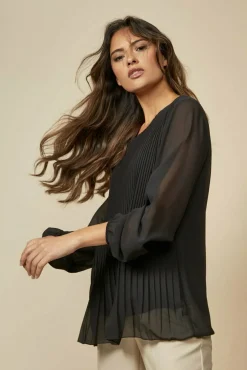 Women Hoxton Gal Oversized Pleated Top With Tulle