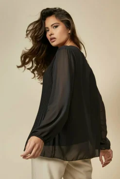 Women Hoxton Gal Oversized Pleated Top With Tulle