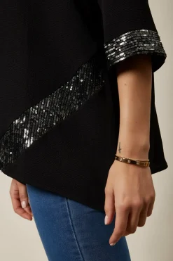 Women Hoxton Gal Oversized Sequin Detail Top In