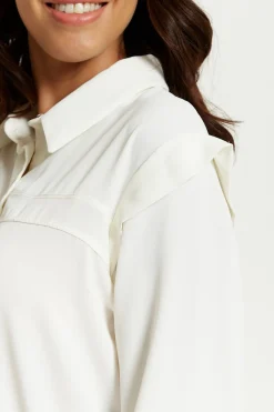 Women Hoxton Gal Oversized Shoulder Detailed Long Sleeves Shirt