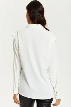 Women Hoxton Gal Oversized Shoulder Detailed Long Sleeves Shirt