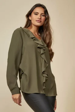 Women Hoxton Gal Oversized Top With Frilled Front