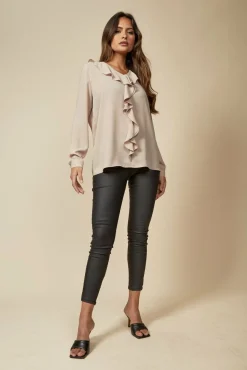 Women Hoxton Gal Oversized Top With Frilled Front