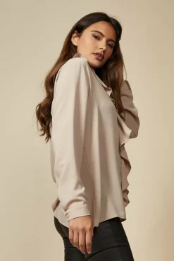 Women Hoxton Gal Oversized Top With Frilled Front